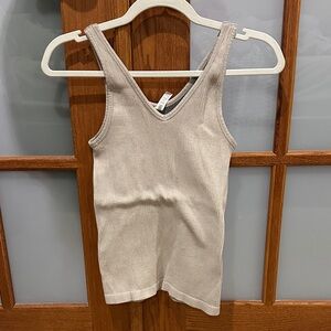 Athleta Ribbed Beige Tank Top